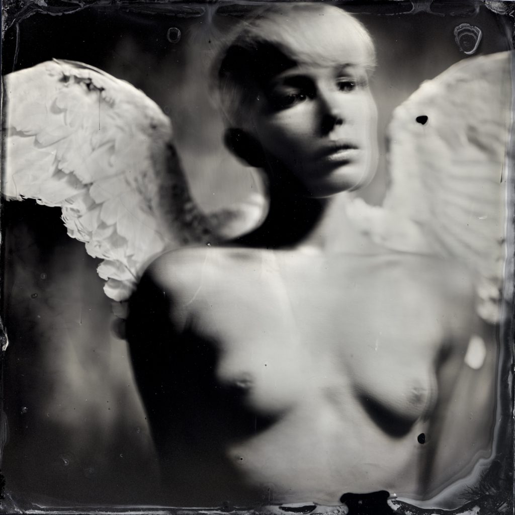 Marie, Angel's series, wet plate, by Silvano Magnone